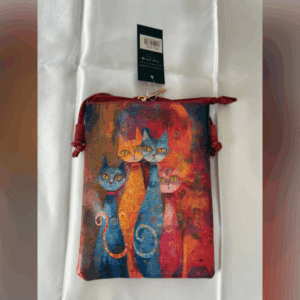 Leather Cross Body Purse (Cats)