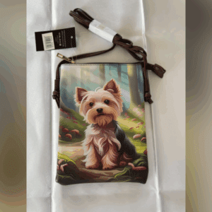 Leather Cross Body Purse (Yorkshire Puppy)
