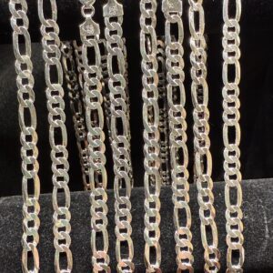 Silver .925 Figaro Chain Necklace 20"