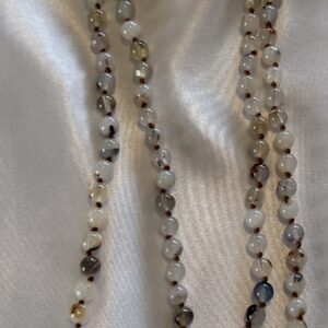 Long 60" necklace Dendritic Agate Stone