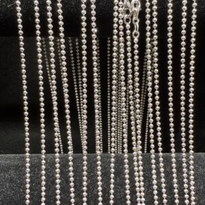 Silver .925 Diamond Cut Ball Chain Necklace 20"
