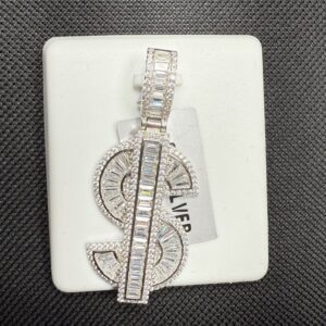Silver .925 Large Dollar Sign Pendant